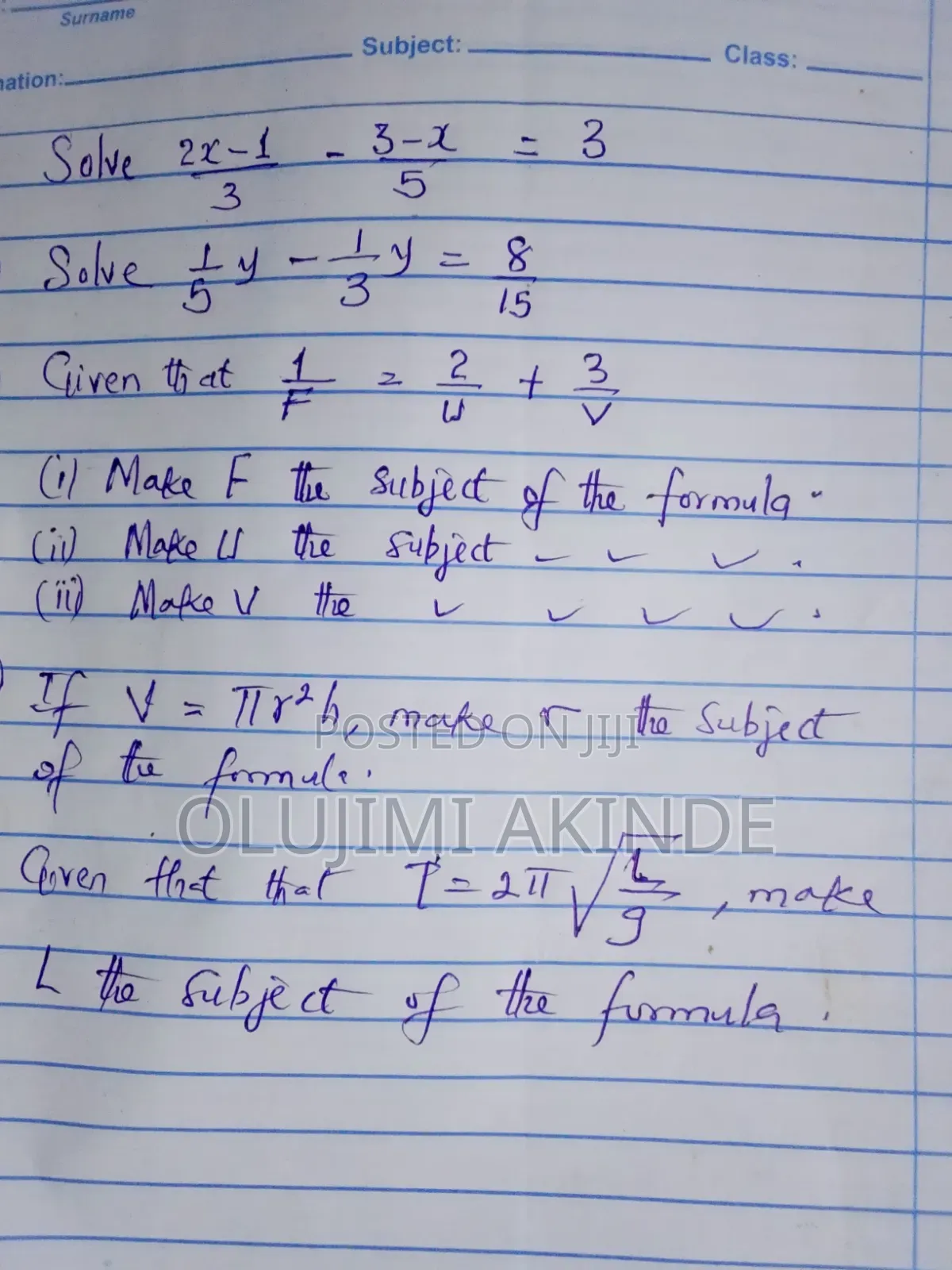 Online Mathematics Coaching | Waec, Utme, Bece Basic/JSS