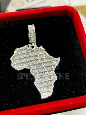 VVS Moissanite Map of Africa Pendant on Tennis Necklace