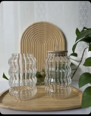 Premium Ribbed Glass Straw 500ml