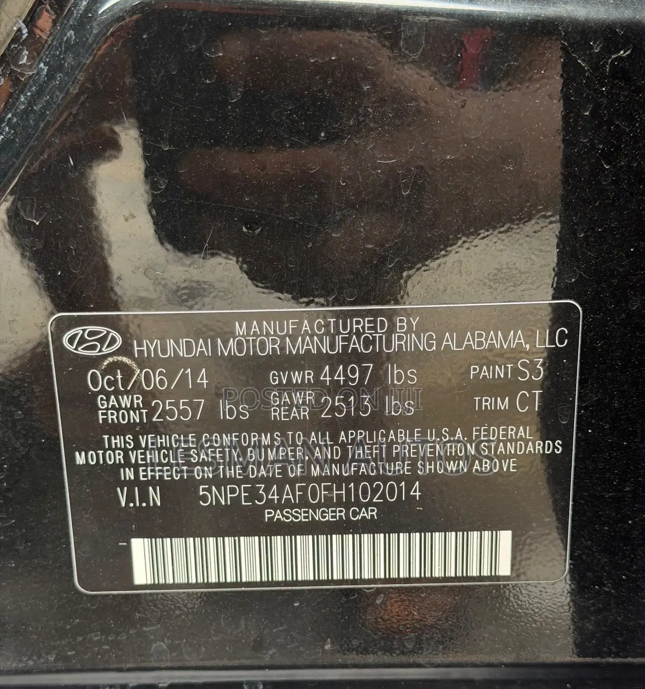 Hyundai Sonata 2015 Black
