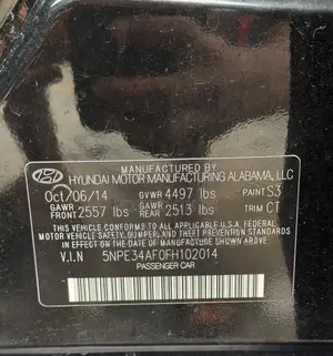 Hyundai Sonata 2015 Black