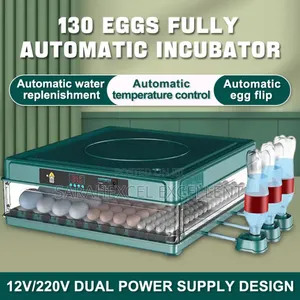 130-Egg Automatic Digital Incubator – Dual Power (220v/12v)