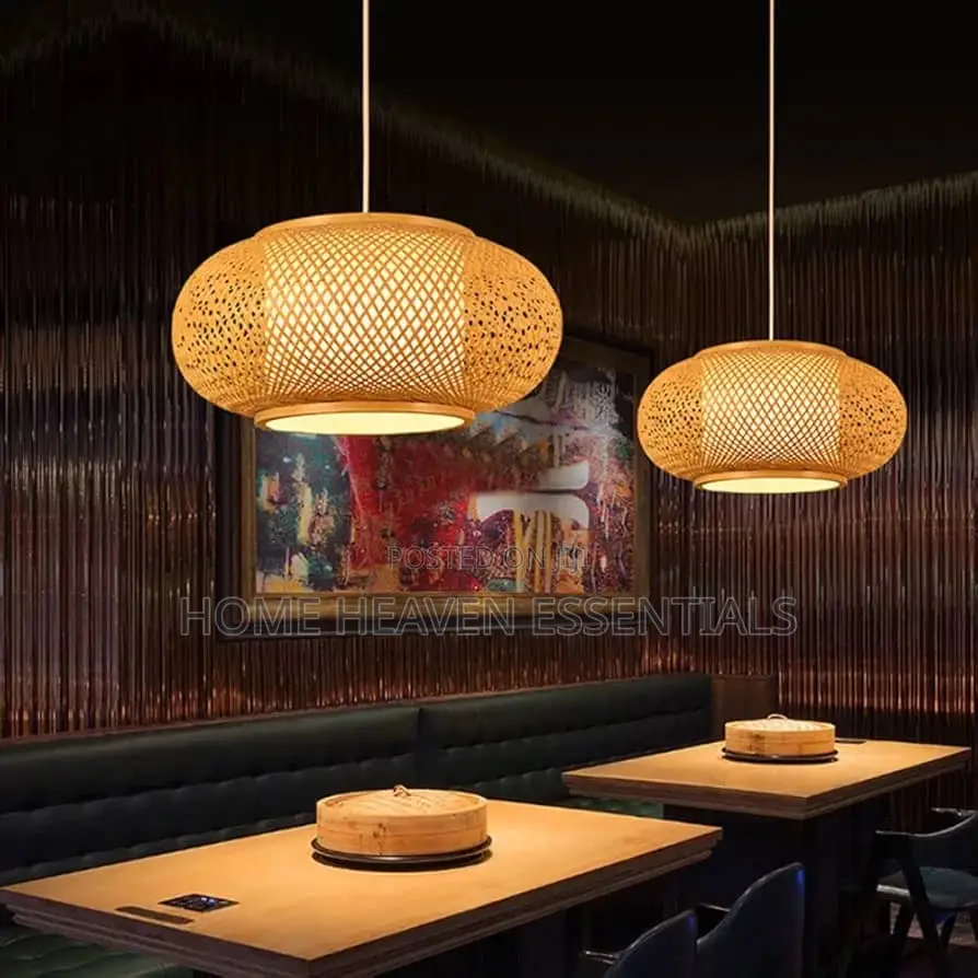 Bamboo Wicker Rattan Ceiling Pendant Light