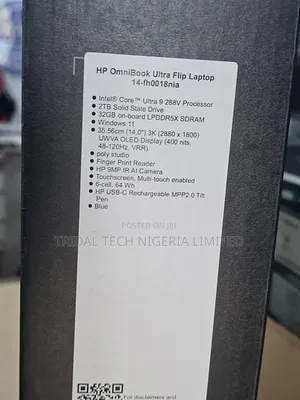 New Laptop HP OmniBook Ultra Flip 14" 32GB Intel Core Ultra 9 SSD 2T