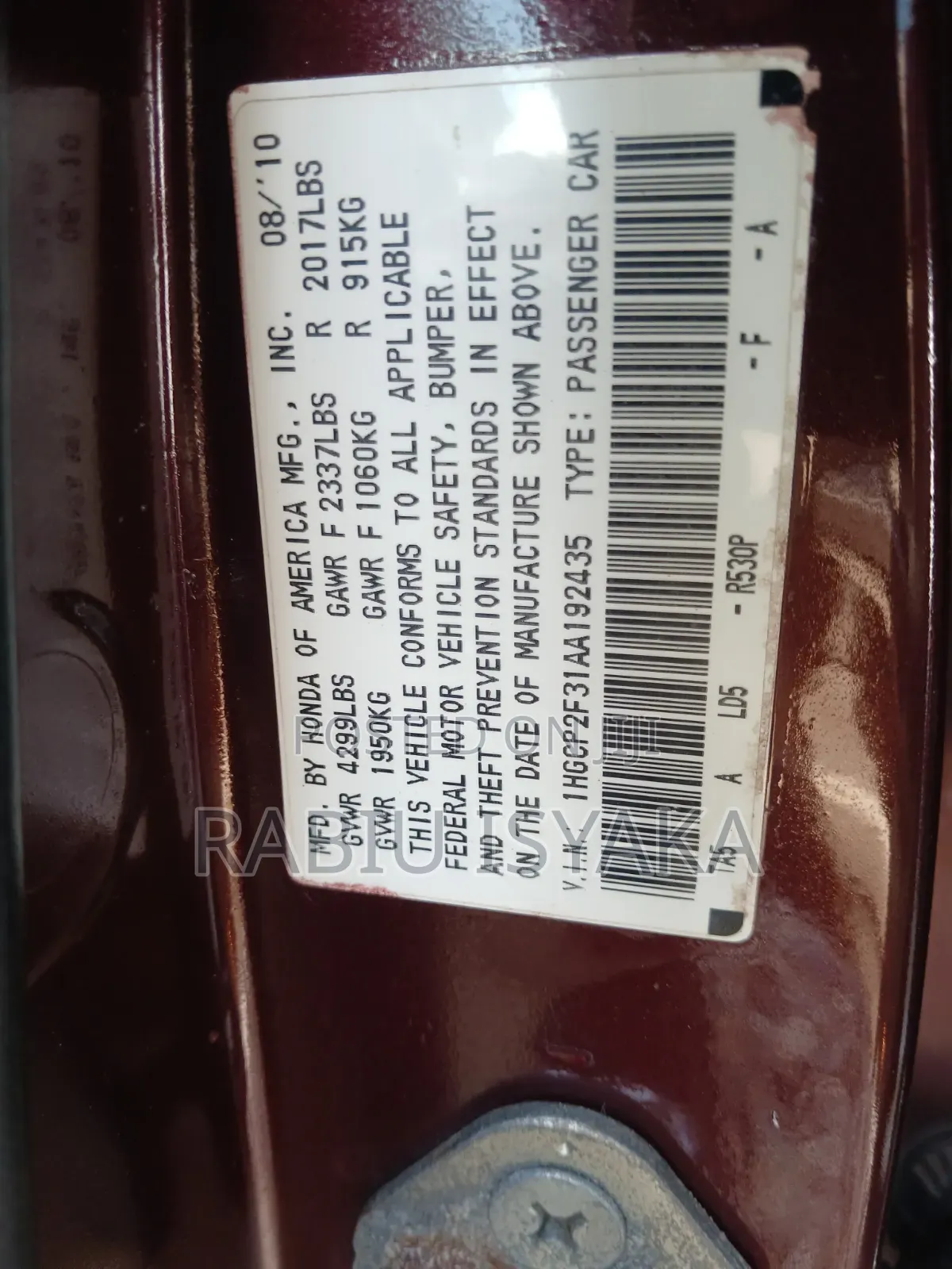 Honda Accord 2010 Brown