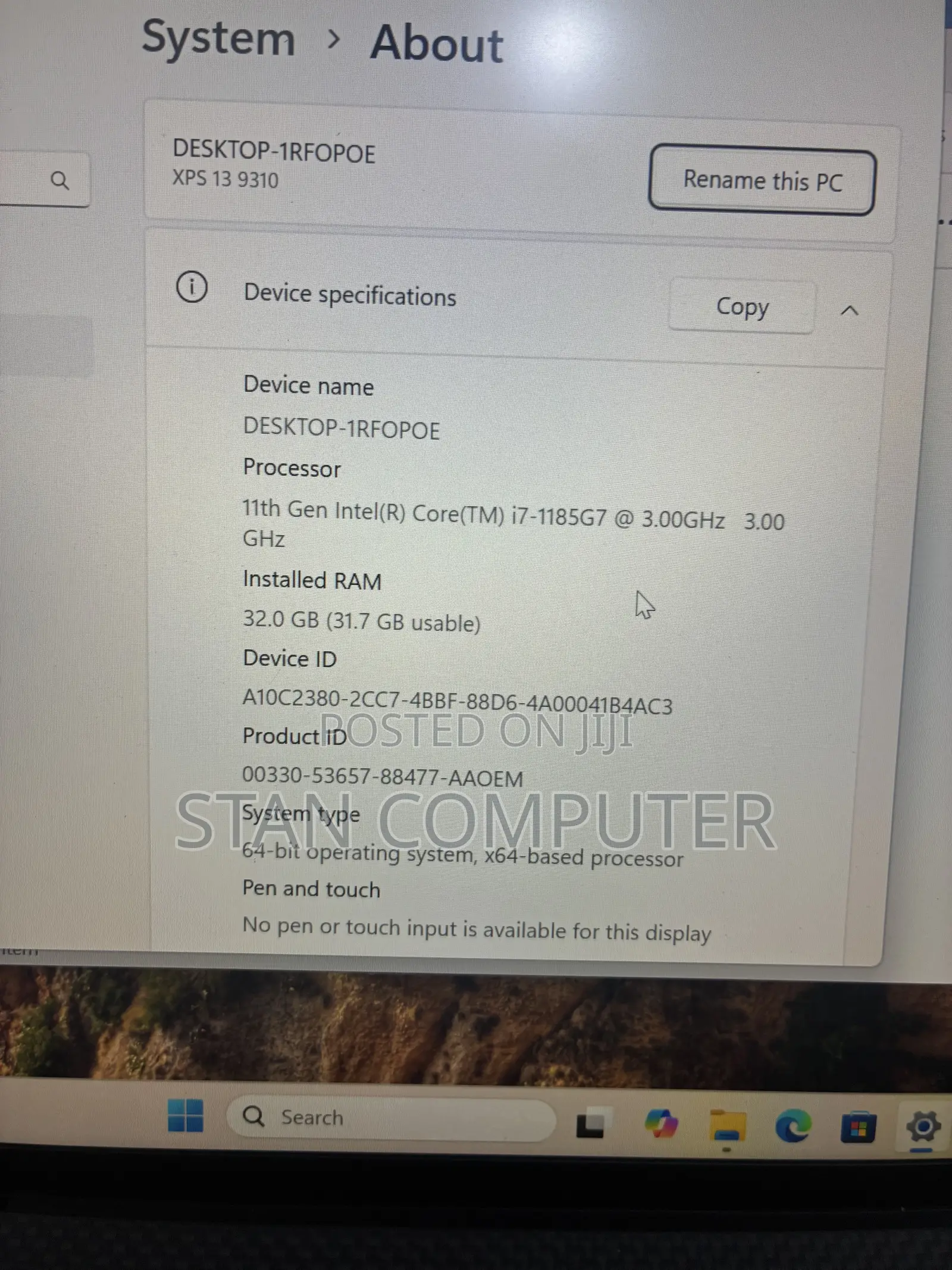 Laptop Dell XPS 13 9310 32GB Intel Core i7 SSD 512GB