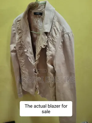 Women's Beige Ruffle Blazer