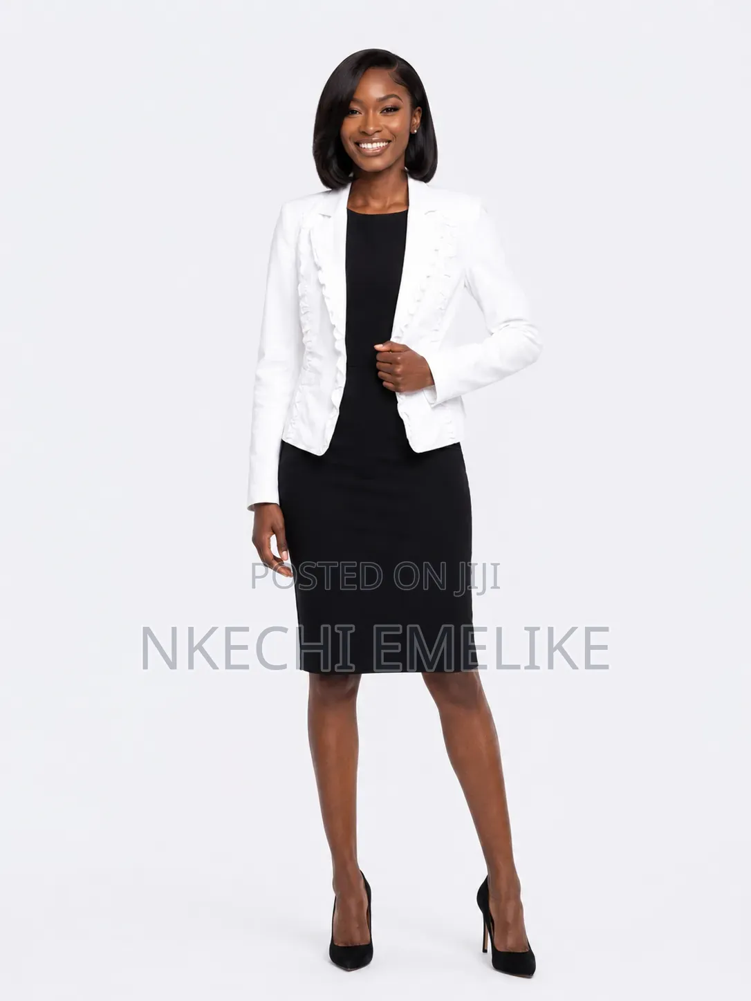 Women's Beige Ruffle Blazer