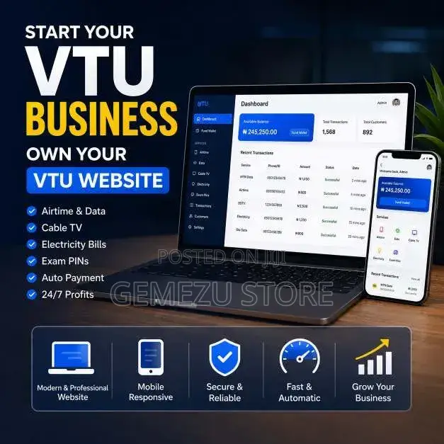 Professional VTU Website Development | Free Domain Hosting
