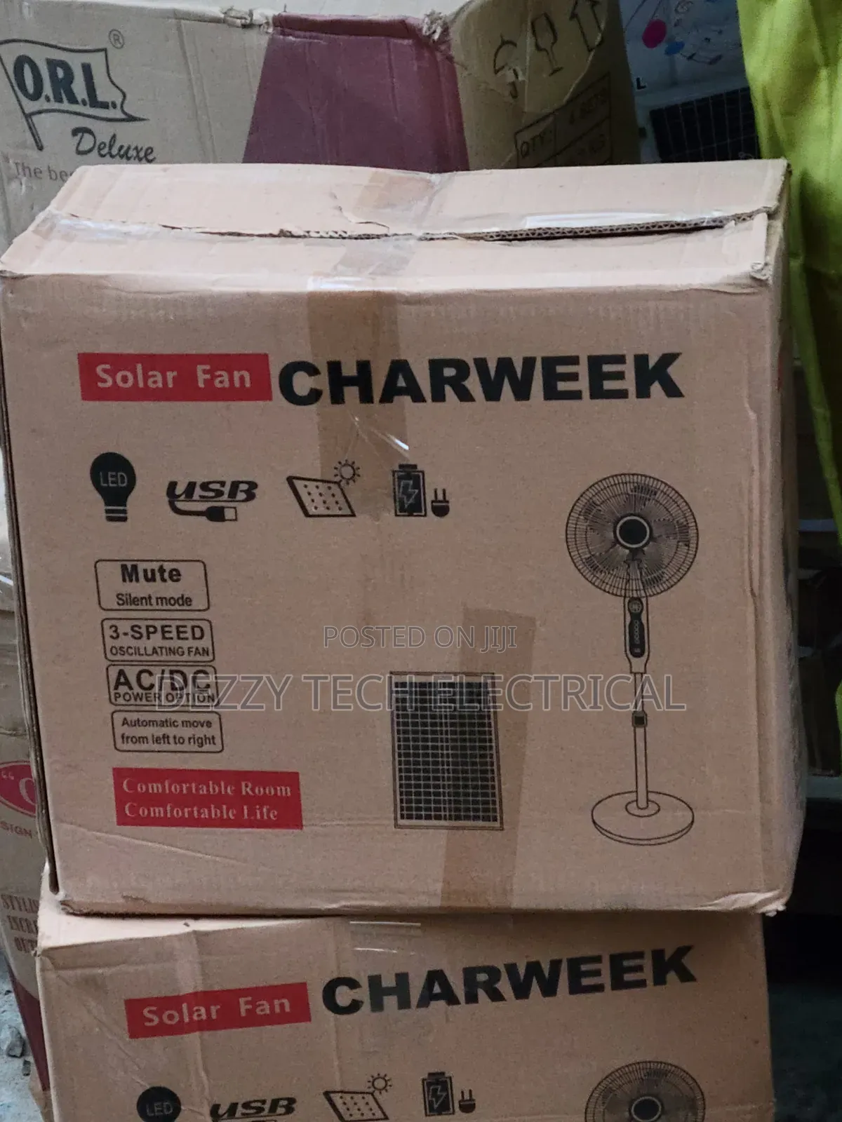 CHARWEEK Solar Standing Fan