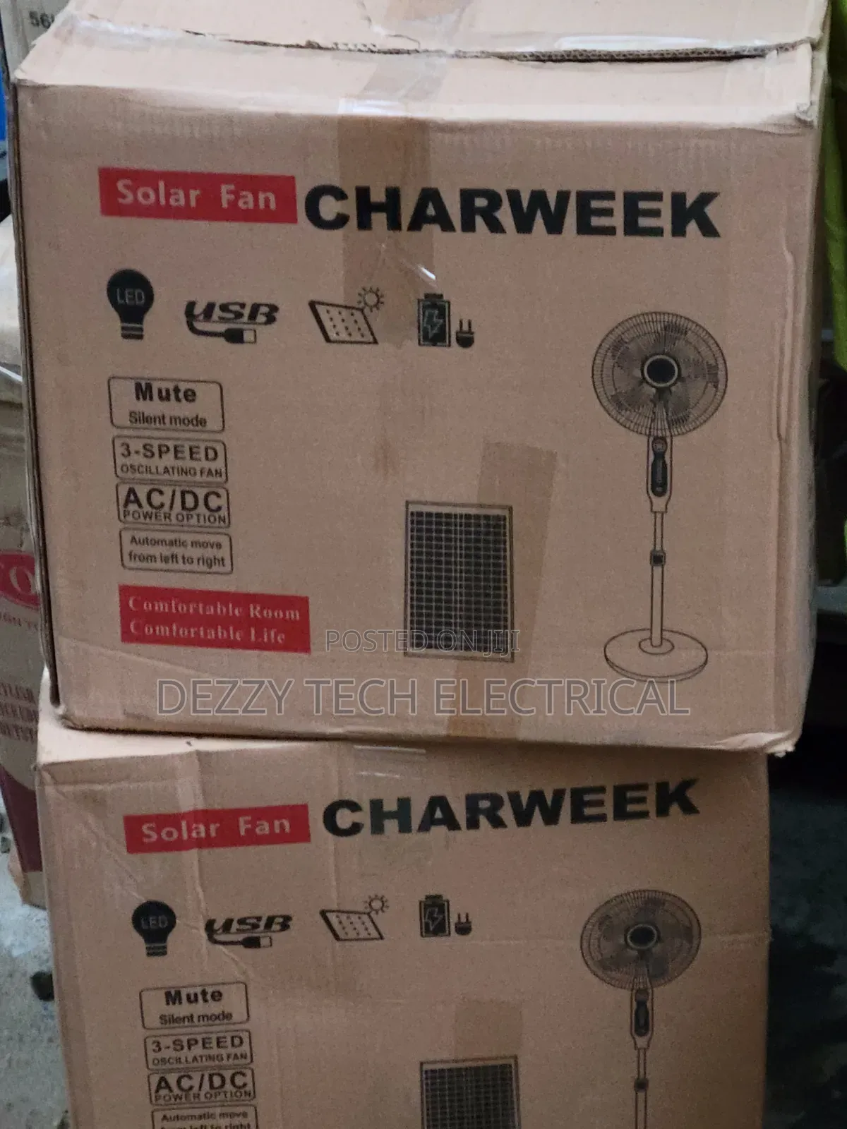 CHARWEEK Solar Standing Fan