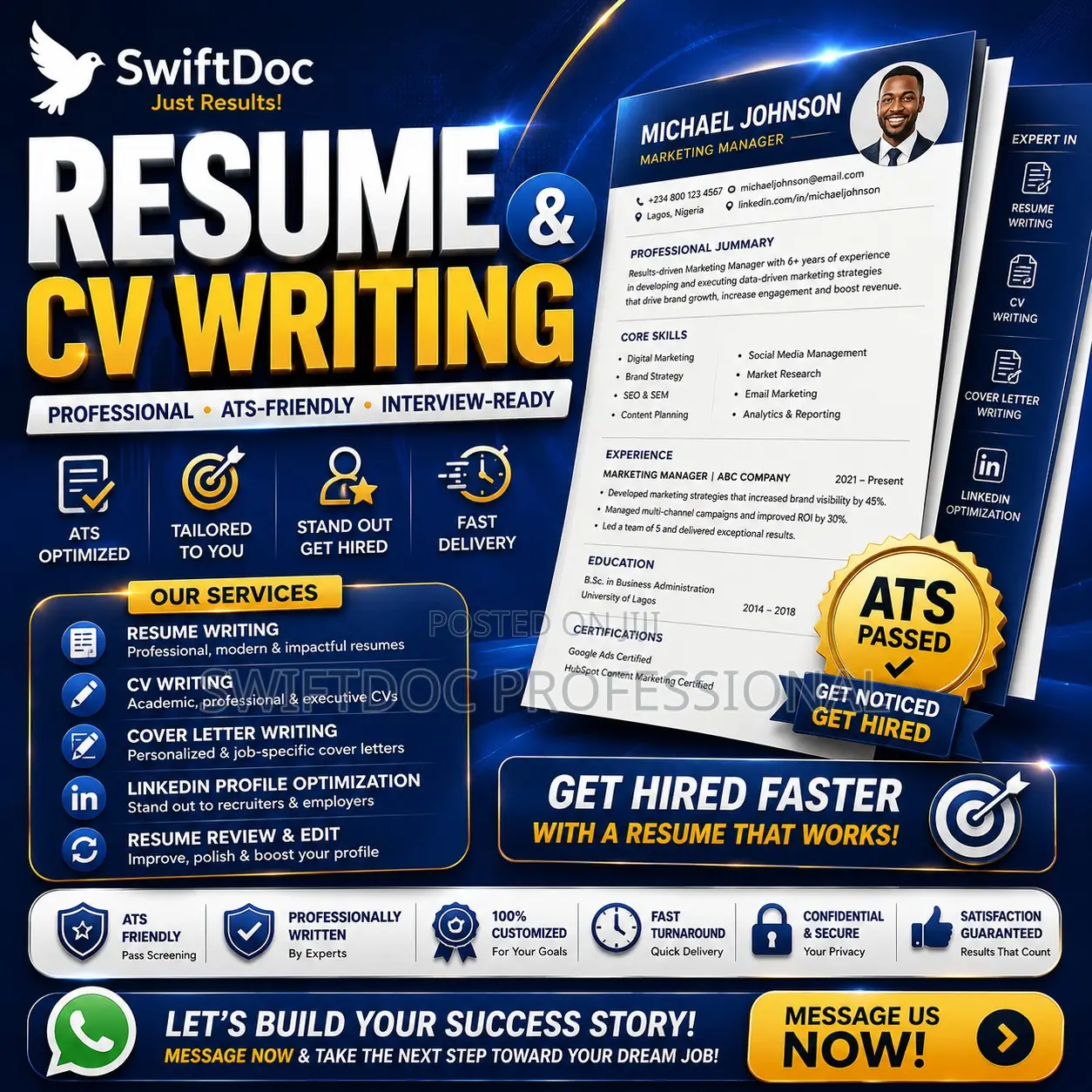 Professional CV Writing, Resume Cover Letter Service — ATS-Optimized