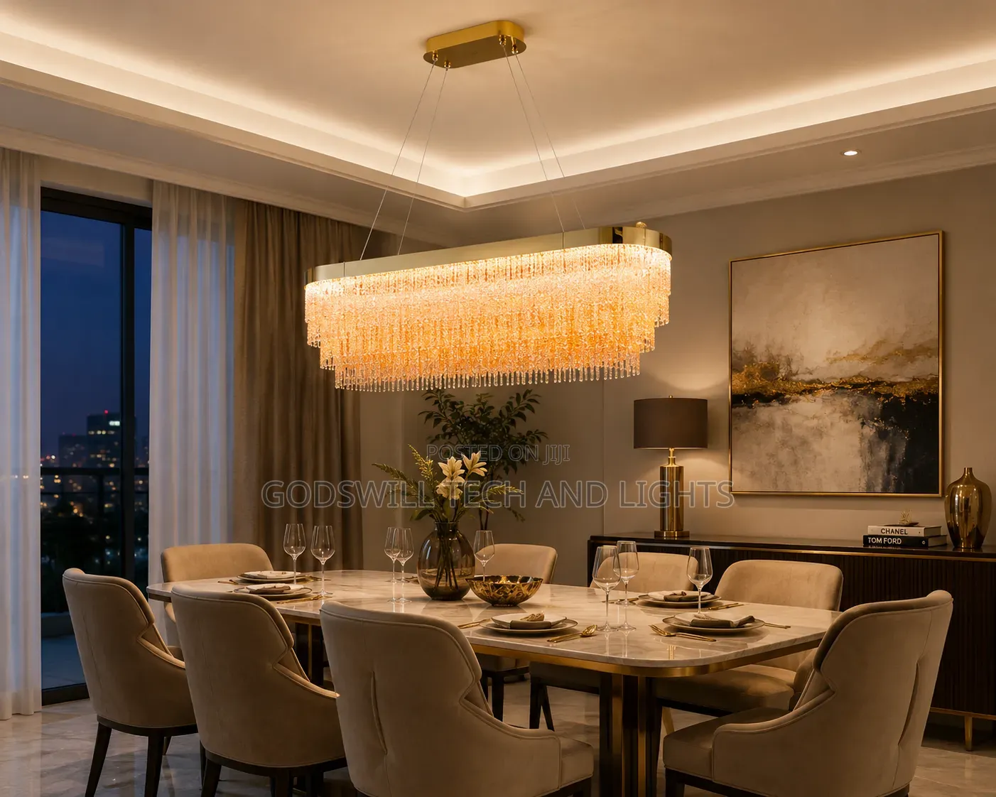 Amber Dining Table Chandelier