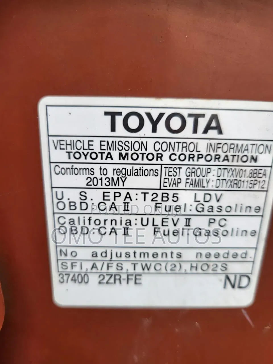Toyota Corolla 2013 Red