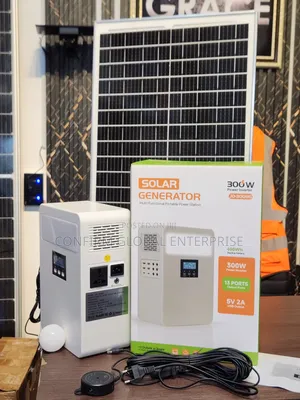 300W Emergency Solar Generator With 50W Panel DC Bulb