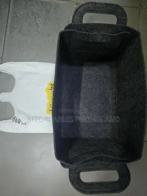 Charcoal Grey Felt Storage Basket With Handles