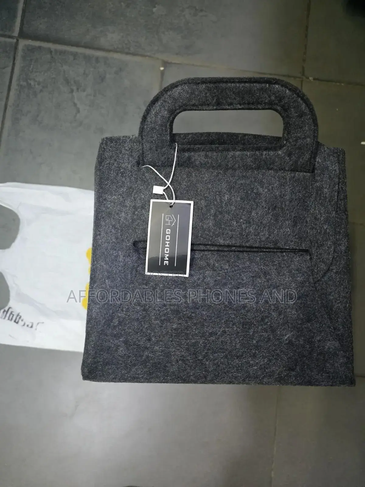Charcoal Grey Felt Storage Basket With Handles