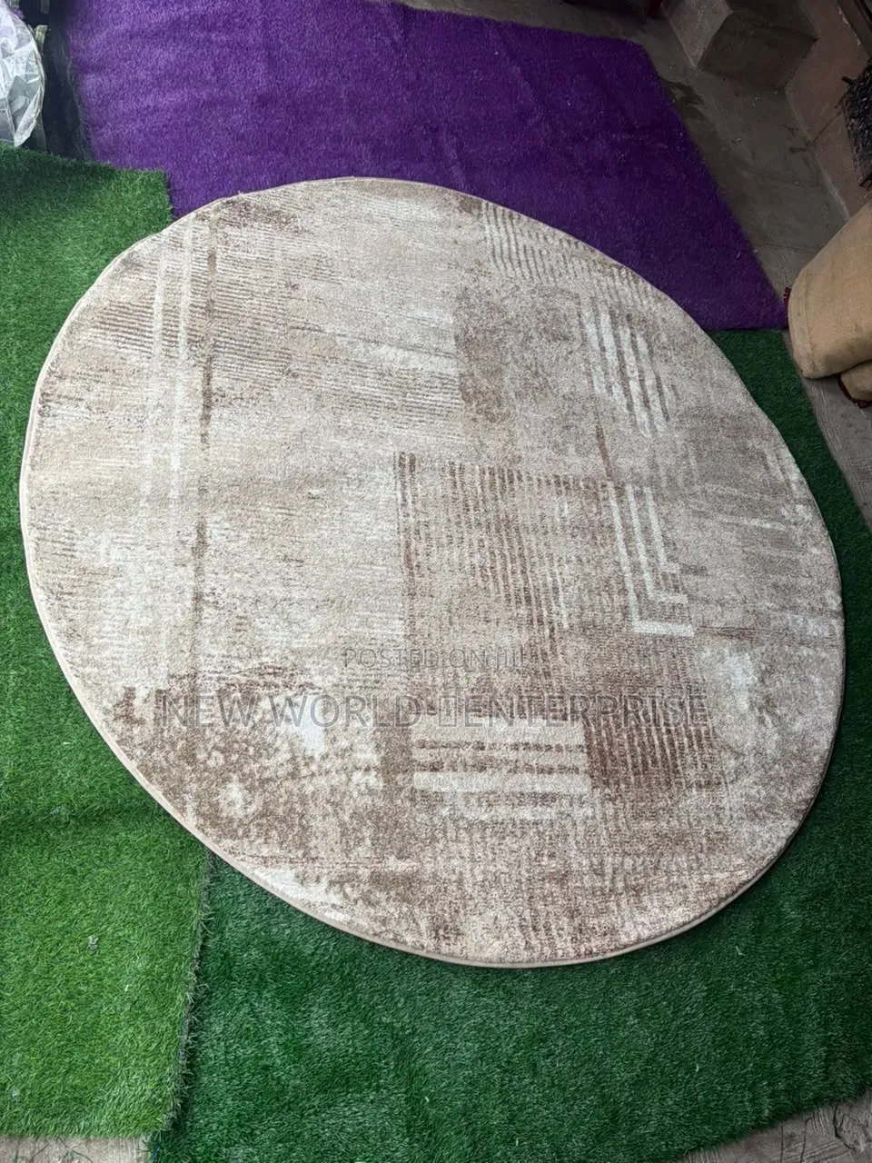 5by5 Feets Morden Turkish Round Centre Rug