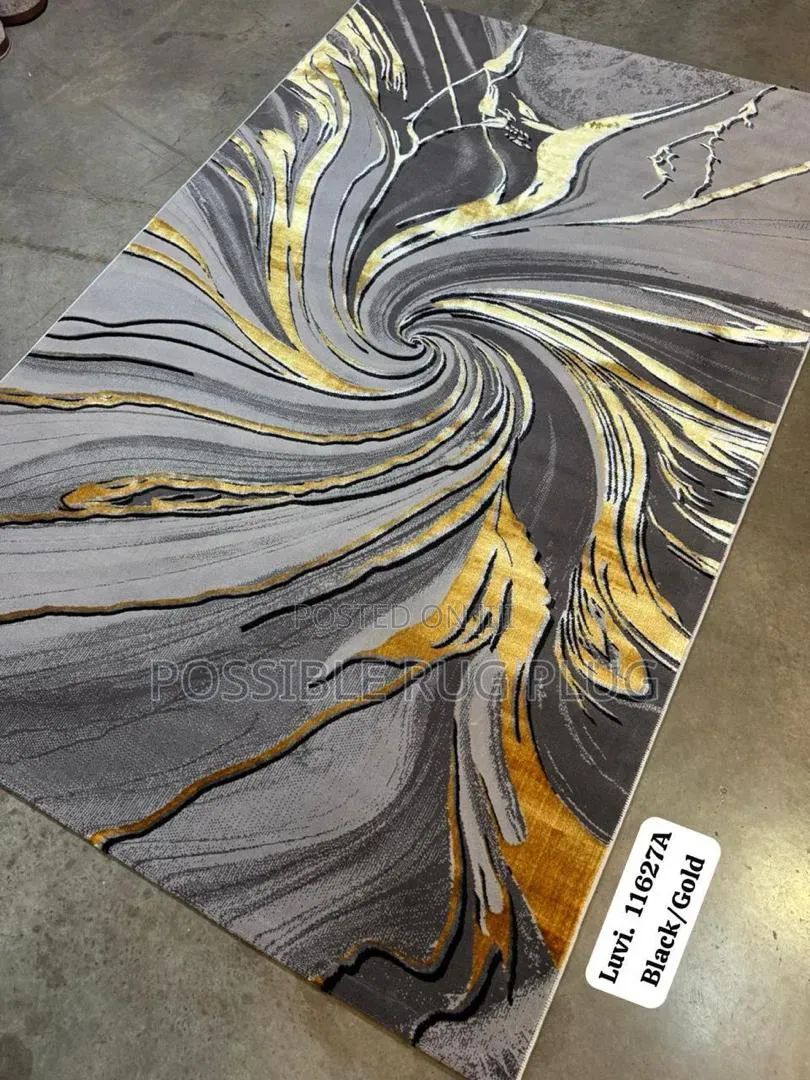 Luvi Black/Gold/Gray Center Rugs