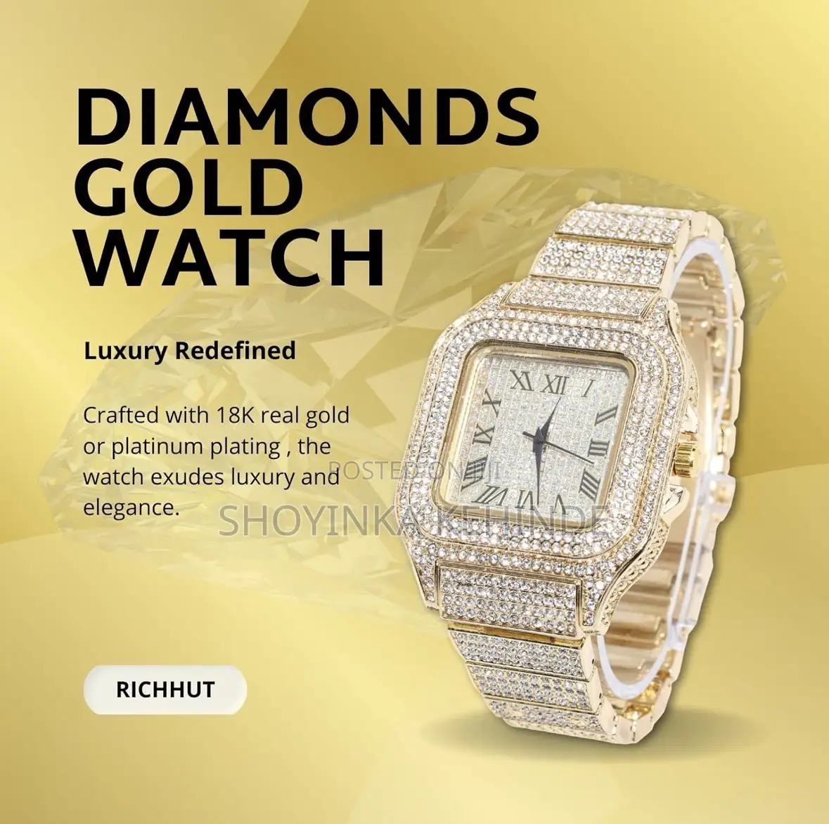 Men’s Diamond Encrusted Watch