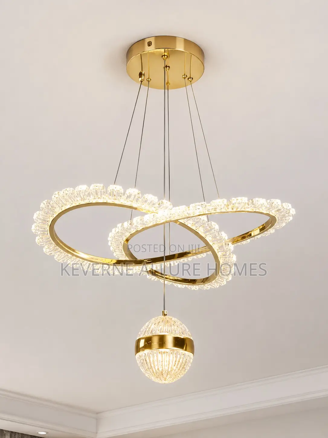 Modern Luxury Crystal LED Ring Chandelier