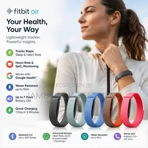 Fitbit Air (Obsidian Blue, Coral And)