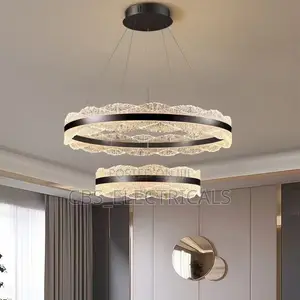 Two-Tier Crystal Ring Pendant Chandelier (Remote Controlled)
