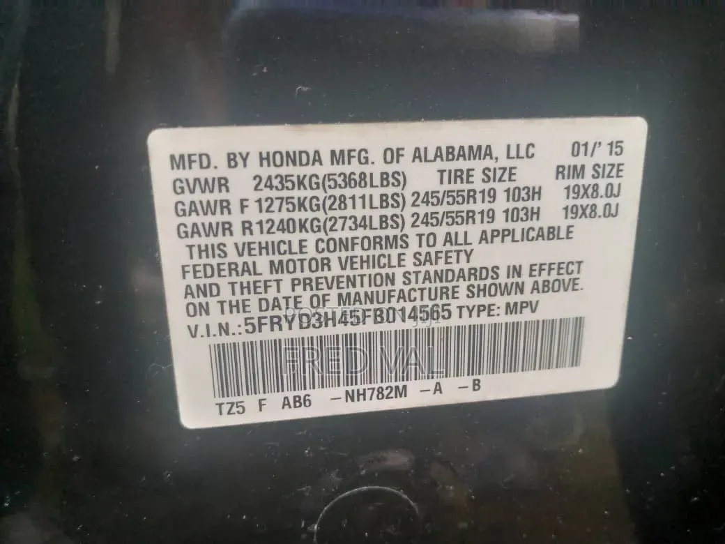 Acura MDX 2015 Black