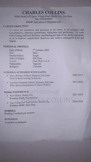 Laundry Staff/ Dry Cleaner CV Available