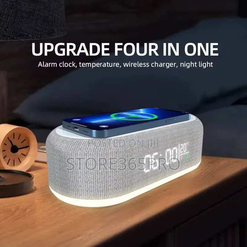 2-in-1 Smart Digital Alarm Clock Wireless Charging Phone Holder