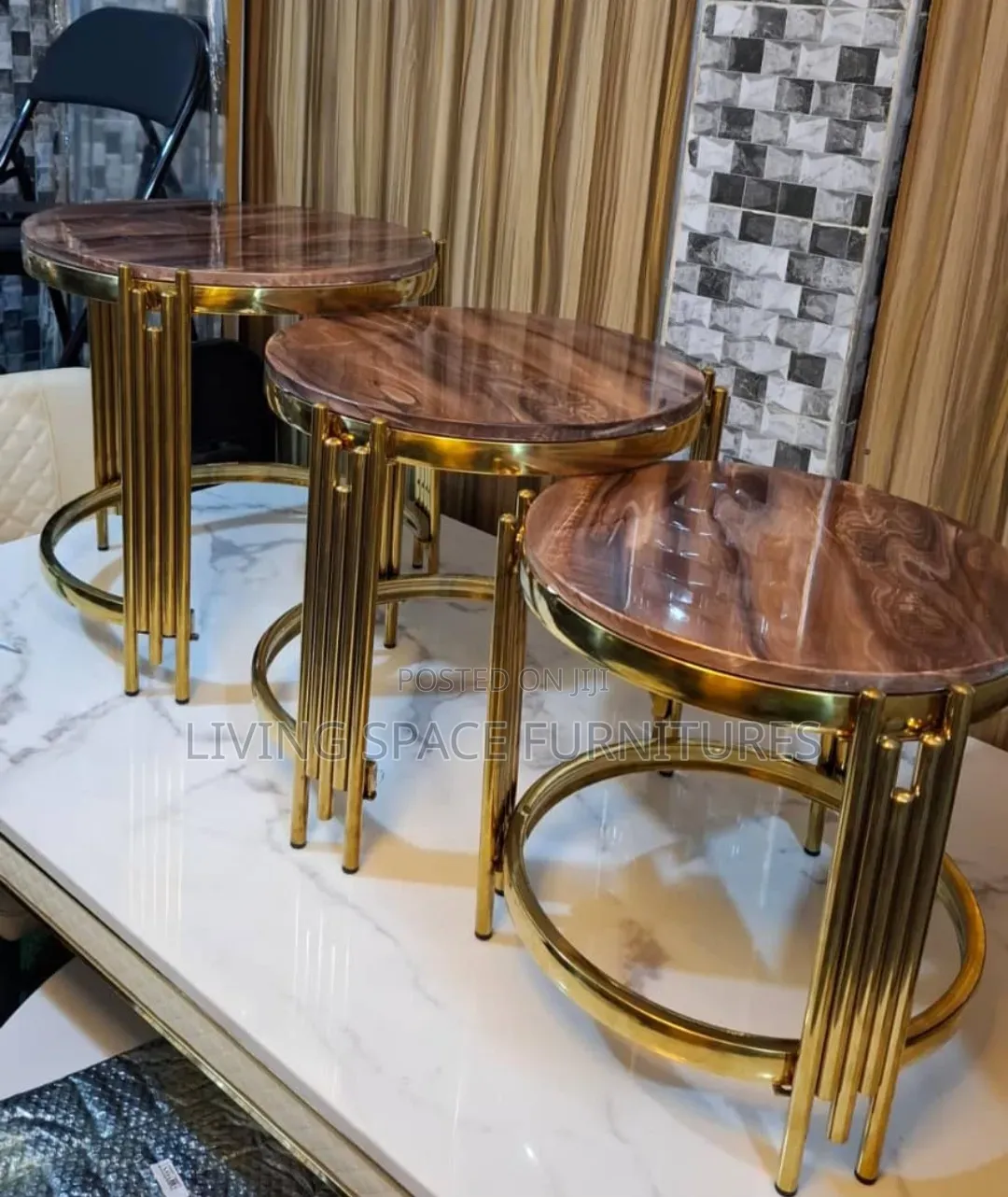 Marble Top 3in1 Side Stools Set