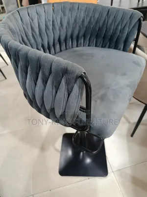 Modern Luxury Adjustable Bar Stool With Black Metal Leg.