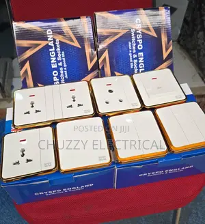 White Gold Trim Switches and Socket