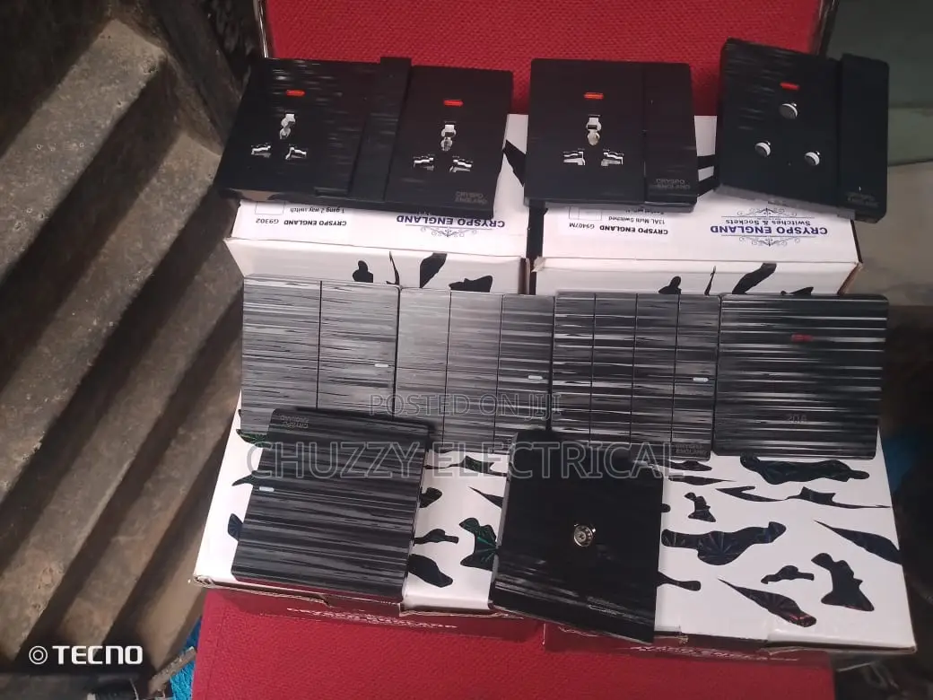 Black Stripe Series Switches and Socket