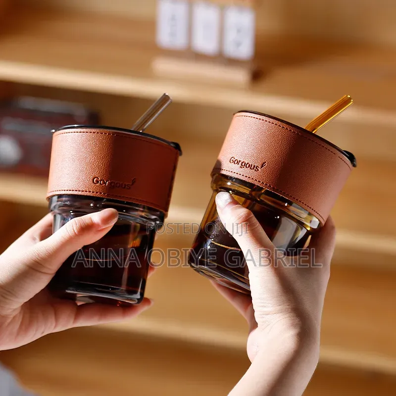 Glass Cup With Straw