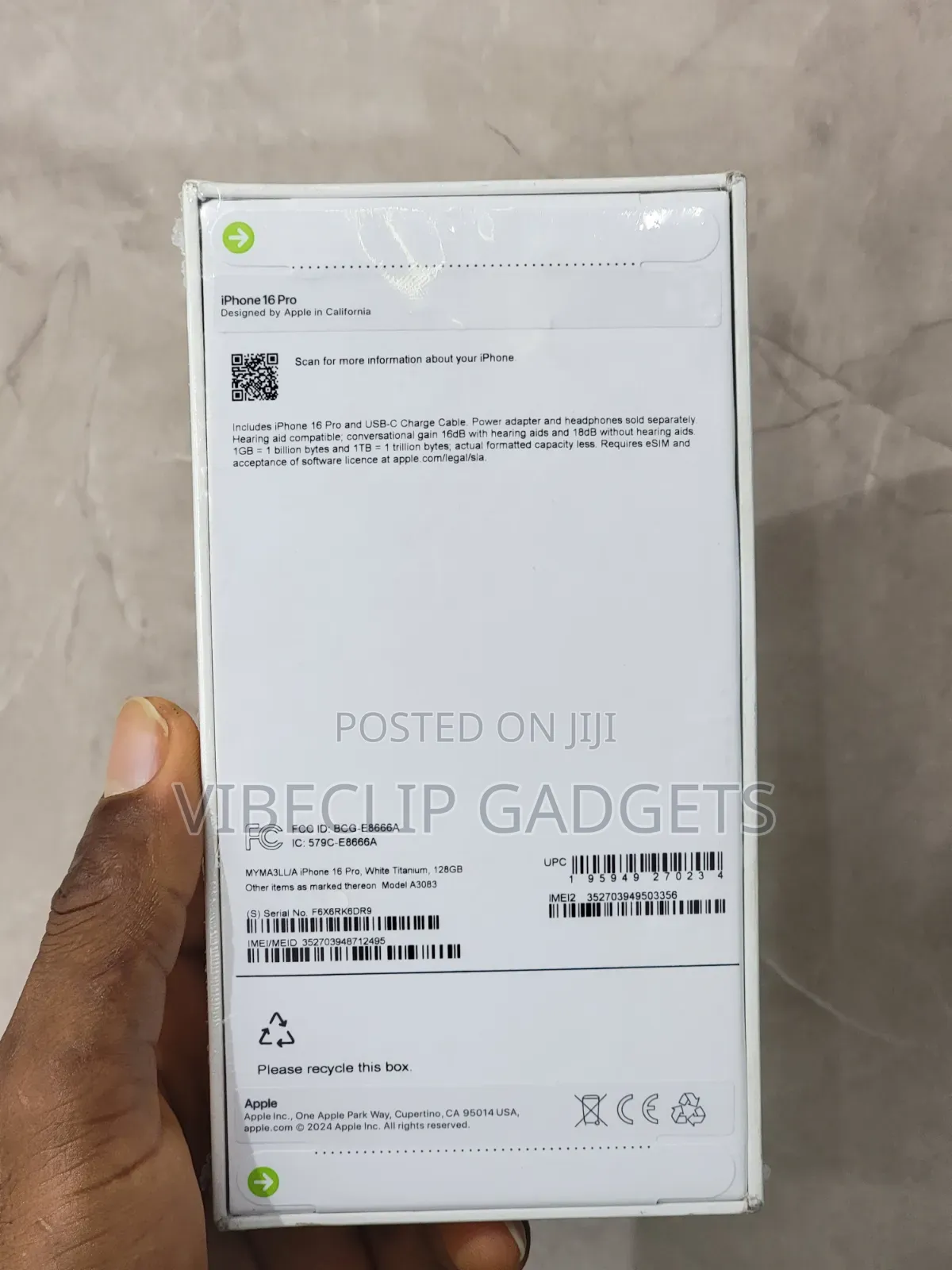 New Apple iPhone 16 Pro 128 GB White