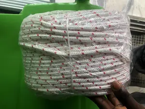 8mm X 50mtrs a White, Double-Braided Polyester Rope