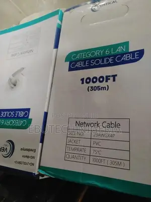 Vertical Cable Cat6, 550 MHz, UTP, 23AWG, Solid Bare Copper,1000ft.