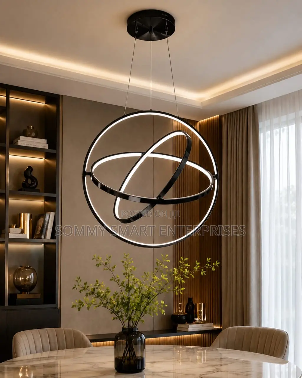 Modern Orbit LED Ring Pendant Chandelier