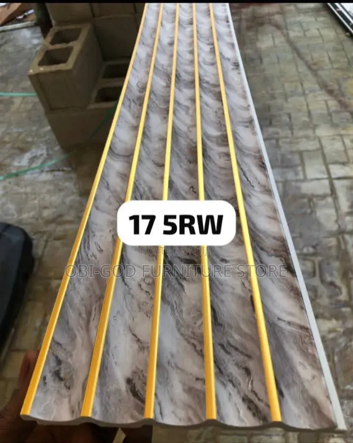 Luxury Decorative PVC Wall Panel With Gold Strips