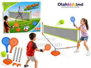 2-in-1 Racket Game Set Badminton Tennis Net Outdoor Kids 3+