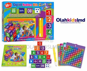 English Numbers Cartoon Cubes 30Pcs Educational Learning Toy 3+