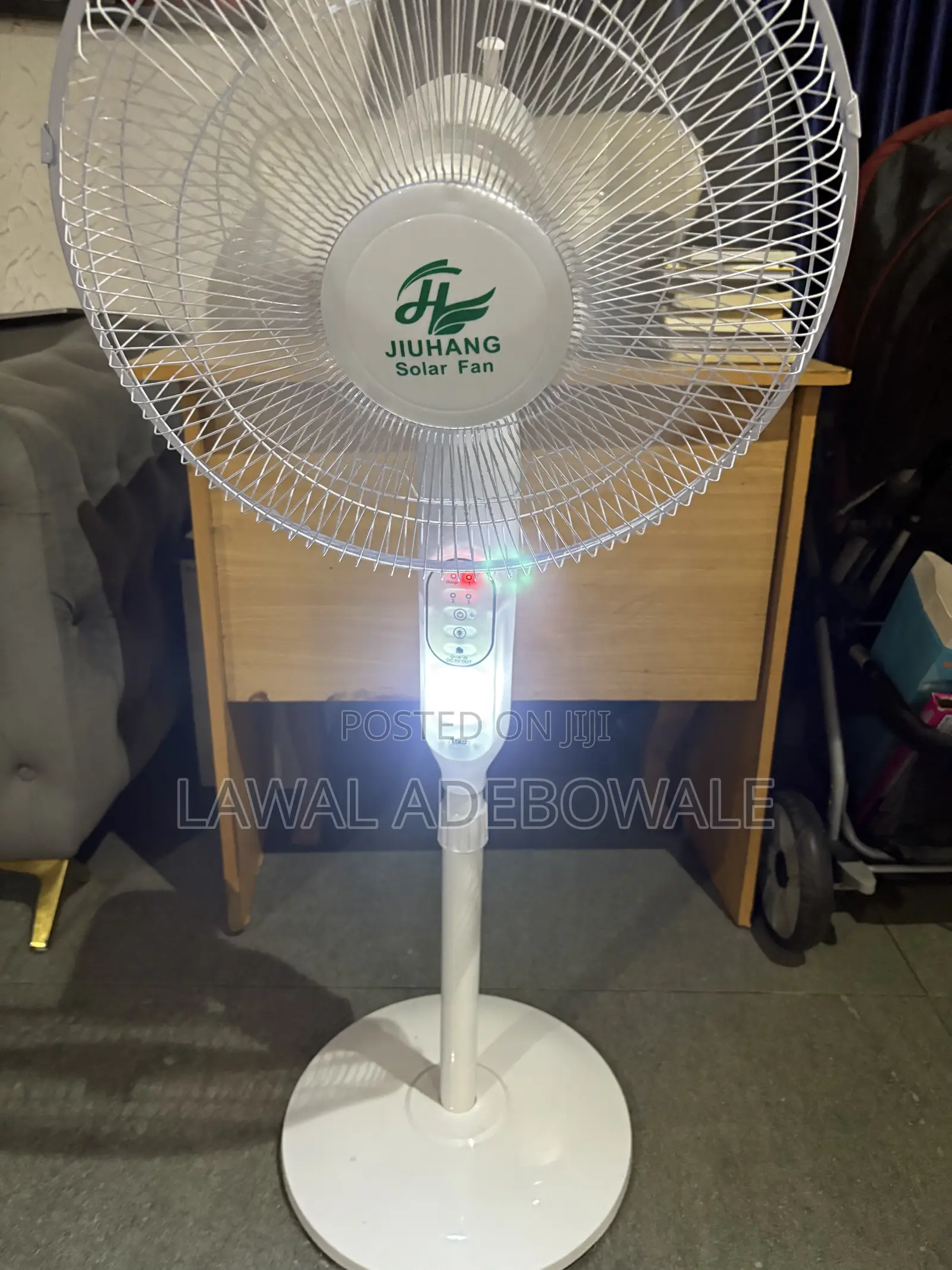 Rechargeable Solar Fan With 30 Watts Solar Panel and Remote