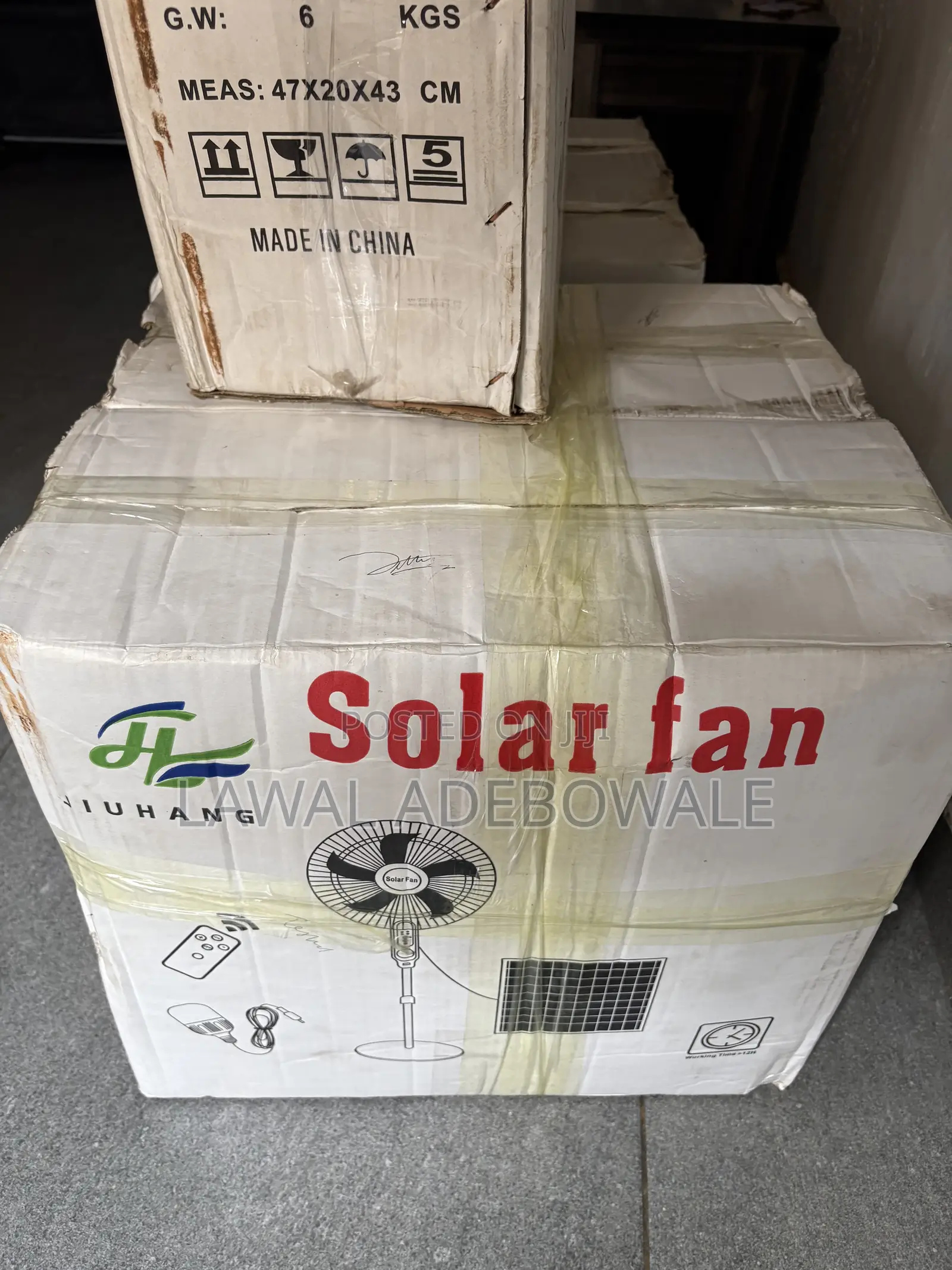 Rechargeable Solar Fan With 30 Watts Solar Panel and Remote