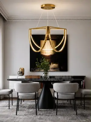 Modern Architectural Curved Frame Chandelier
