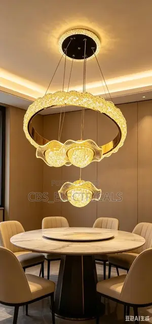 Luxury Wave Ring Flower Pendant Chandelier