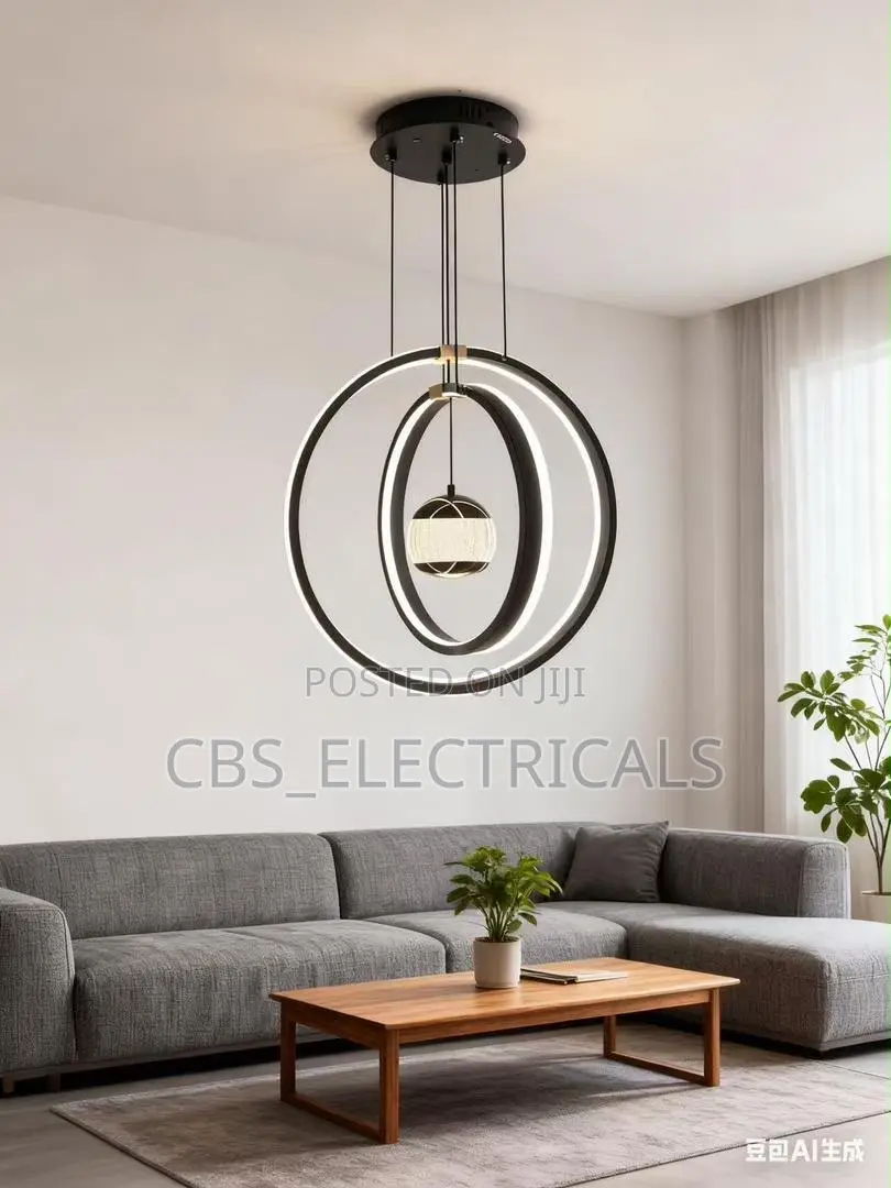 Modern Concentric Ring Pendant Chandelier