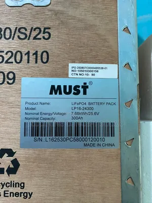 7.68kwh 25.6v Must Lithium Battery