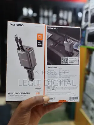 Porodo Retractable Car Charger