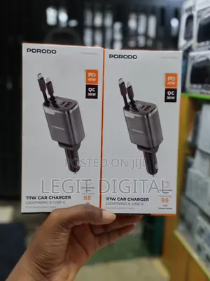 Porodo Retractable Car Charger